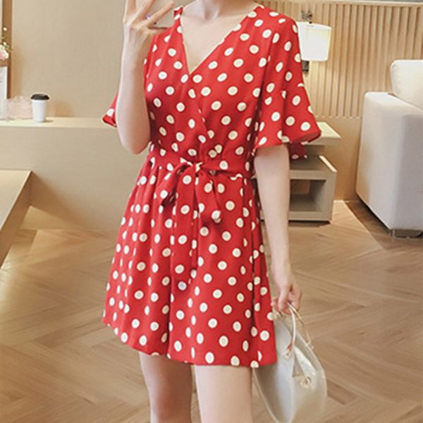 polka dotted plus size women's playsuit wide leg short sleeve v neck sashes jumpsuit 2019 summer beach casual romper female, Black;white
polka dotted plus size women's playsuit wide leg short sleeve v neck sashes jumpsuit 2019 summer beach casual romper female, Black;white