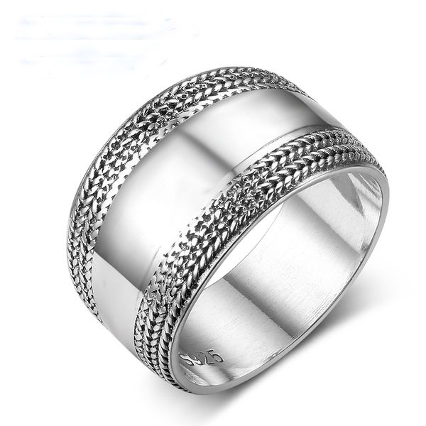 100% 925 sterling silver rings for women vintage silver wide wedding bands edge wave lace braided rings size 6 7 8, Black
100% 925 sterling silver rings for women vintage silver wide wedding bands edge wave lace braided rings size 6 7 8, Black