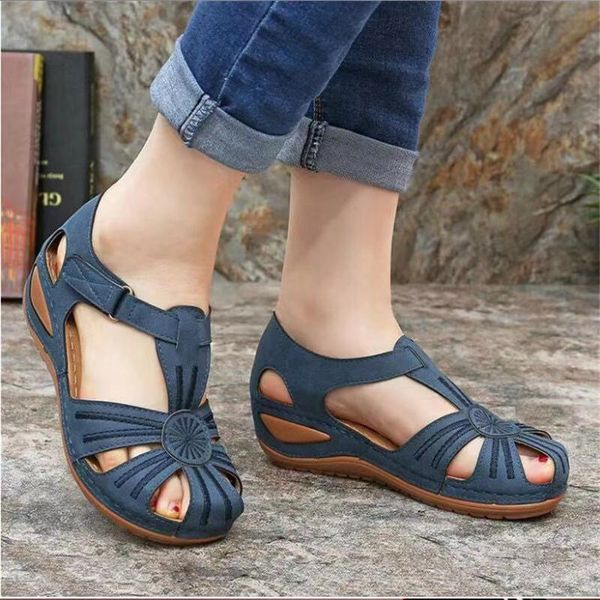 women pu leather sandals 2020 summer woman buckle wedges female platform sewing women's beach ladies casual soft shoes plus size, Black
women pu leather sandals 2020 summer woman buckle wedges female platform sewing women's beach ladies casual soft shoes plus size, Black