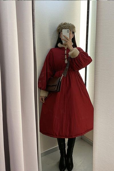 lovely coat female winter korean cotton dress female loose skirt parka chinese style cotton coat winter plus size women, Black
lovely coat female winter korean cotton dress female loose skirt parka chinese style cotton coat winter plus size women, Black