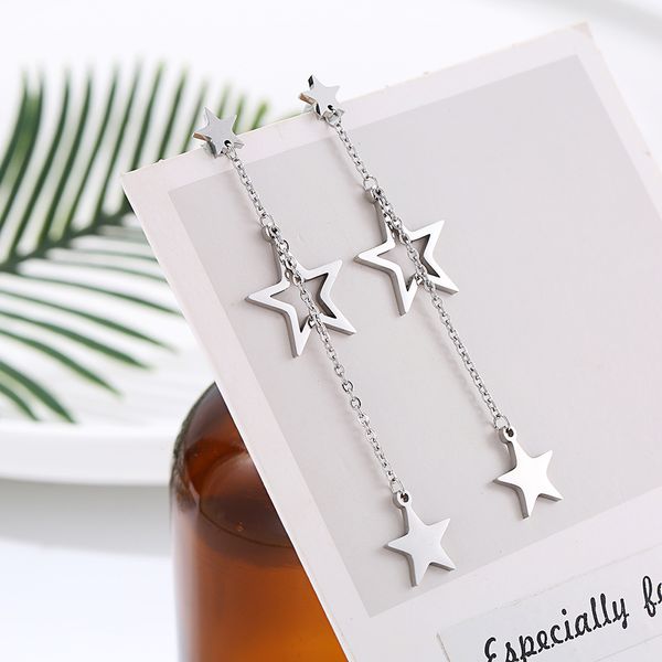 double circle star heart charms tassel earrings for women stainless steel long dangle earrings new trendy ear drop jewelry gifts, Silver
double circle star heart charms tassel earrings for women stainless steel long dangle earrings new trendy ear drop jewelry gifts, Silver