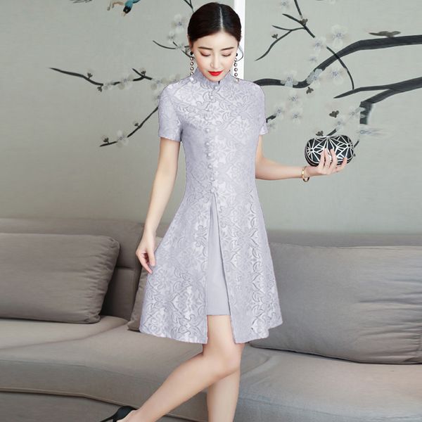 2019summer wedding party cheongsam oriental evening dress chinese traditional womens elegant qipao hollow carved lace, Red
2019summer wedding party cheongsam oriental evening dress chinese traditional womens elegant qipao hollow carved lace, Red