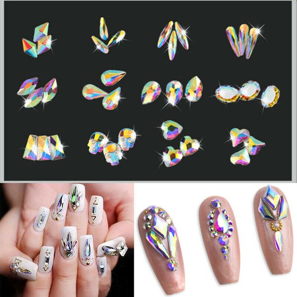 20pcs/pack 3d nail rhinestones crystals glass ab flat shiny stones diy tips nails art decorations glitter gems manicure diamond, Silver;gold
20pcs/pack 3d nail rhinestones crystals glass ab flat shiny stones diy tips nails art decorations glitter gems manicure diamond, Silver;gold