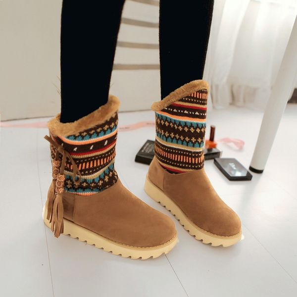 keep warm snow boots women 2019 autumn winter retro tassel folk-custom boots women casual round toe women's shoes botas mujer, Black
keep warm snow boots women 2019 autumn winter retro tassel folk-custom boots women casual round toe women's shoes botas mujer, Black