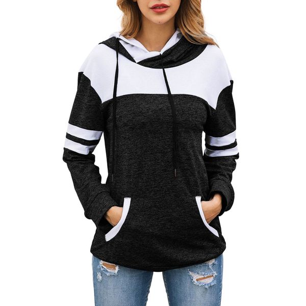 casual pullover women autumn winter sweatsuit pockets long sleeve hoodie sweatshirt patchwork striped blouse bluzy damskie, Black
casual pullover women autumn winter sweatsuit pockets long sleeve hoodie sweatshirt patchwork striped blouse bluzy damskie, Black