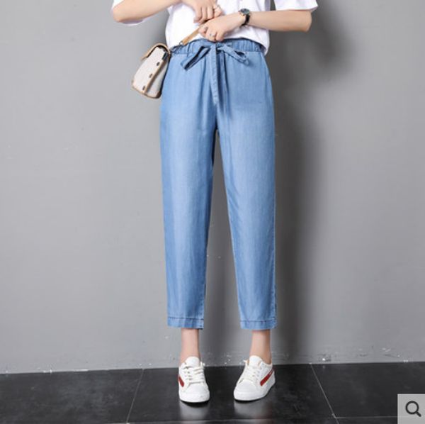 dark blue thin type of tencel jeans female new nine points joker show thin elastic waist band straight haroun pants
dark blue thin type of tencel jeans female new nine points joker show thin elastic waist band straight haroun pants