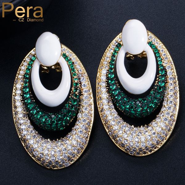 pera micro pave green cubic zirconia wedding party big dangle gold color round earrings for friendship gift e037, Golden
pera micro pave green cubic zirconia wedding party big dangle gold color round earrings for friendship gift e037, Golden