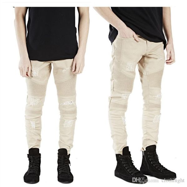 wholesale-2016 new arrival khaki men's ripped destroyed rider biker skinny jeans motorcycle slim fit washed moto hole denim pants jogge, Blue
wholesale-2016 new arrival khaki men's ripped destroyed rider biker skinny jeans motorcycle slim fit washed moto hole denim pants jogge, Blue