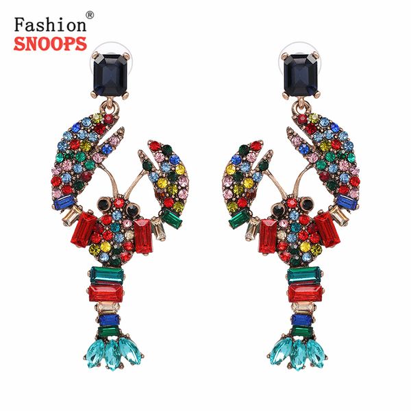 bohemian multicolor animal lobster shaped crystal dangle earrings statement jewelry drop earrings, Silver
bohemian multicolor animal lobster shaped crystal dangle earrings statement jewelry drop earrings, Silver