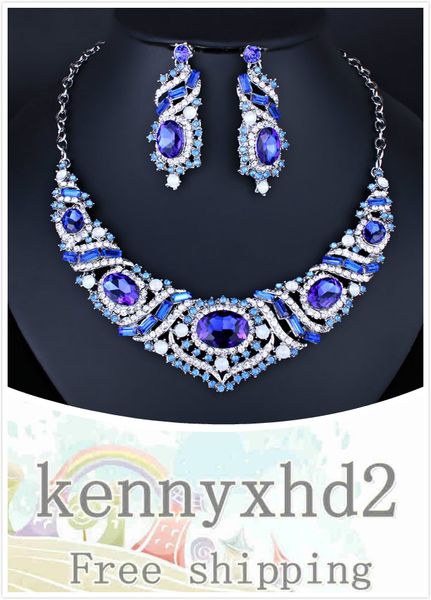 new color crystal glass flower necklace earrings wedding jewelry full diamond bridal jewelry set, Silver
new color crystal glass flower necklace earrings wedding jewelry full diamond bridal jewelry set, Silver