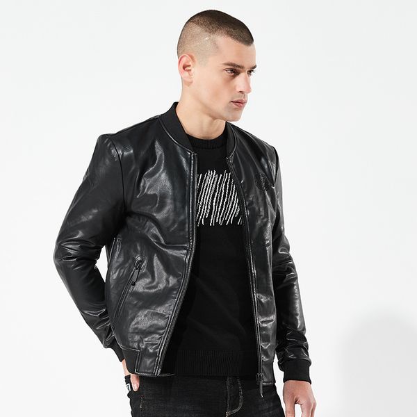 2018 spring and autumn new style men's leather jacket coat men's slim fit europe and america short laser pattern pu leather yi i, Black
2018 spring and autumn new style men's leather jacket coat men's slim fit europe and america short laser pattern pu leather yi i, Black