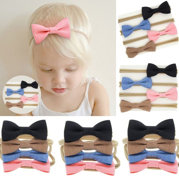4Pcs Cute Kids Girl Baby Toddler Flower Bow Headband Hair Band Headwear Showy