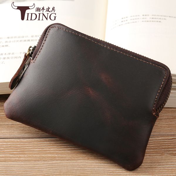 tiding genuine leather for both men and women purse retro key horse leather small items bag 9111, Black
tiding genuine leather for both men and women purse retro key horse leather small items bag 9111, Black