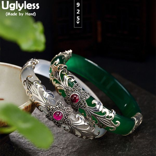 uglyless 925 silver plum blossom ruby bracelets chalcedony bangles for women ethnic vines thai silver jade flower ruby bangles cx200702, Black
uglyless 925 silver plum blossom ruby bracelets chalcedony bangles for women ethnic vines thai silver jade flower ruby bangles cx200702, Black