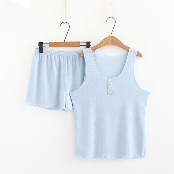 2019 plus size women pajama sets spring clothing casual fashion cotton tank + shorts 2 pieces s54-1908, Blue;gray
2019 plus size women pajama sets spring clothing casual fashion cotton tank + shorts 2 pieces s54-1908, Blue;gray