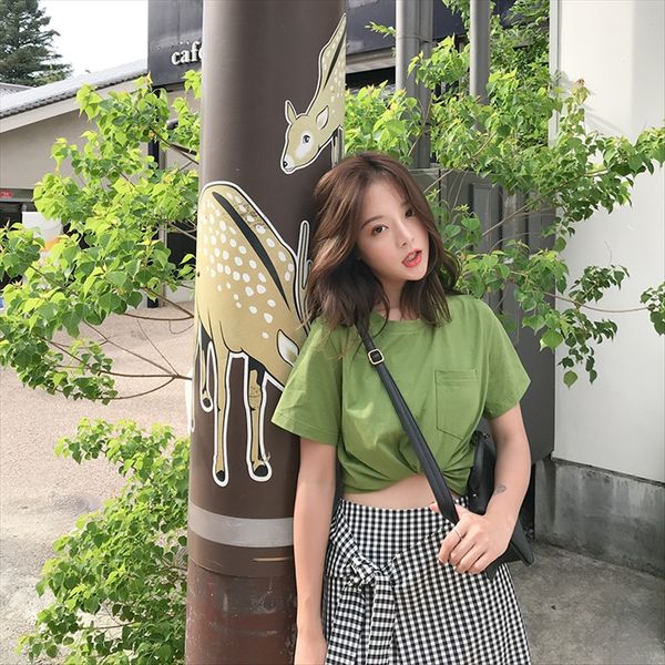 2020 summer clothes solid color pocket multicolor t-shirt women's loose round collar short clothing sleeve t-shirt, White
2020 summer clothes solid color pocket multicolor t-shirt women's loose round collar short clothing sleeve t-shirt, White