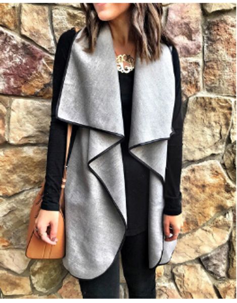 winter autumn warm jacket casual women sleeveless draped lapel open front plaid gray vest fashion cardigan long tunic, Black;white
winter autumn warm jacket casual women sleeveless draped lapel open front plaid gray vest fashion cardigan long tunic, Black;white