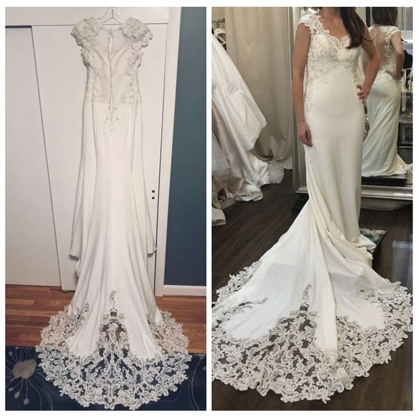 white fall wedding dresses with cap sleeve v-neck mermaid wedding gowns lace appliques beading with chapel train vestidos cortos
white fall wedding dresses with cap sleeve v-neck mermaid wedding gowns lace appliques beading with chapel train vestidos cortos
