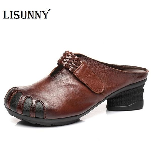 lisunny women slippers sandals 2020 summer genuine leather sandals high heel women's shoes retro casual slippers soft comfort, Black
lisunny women slippers sandals 2020 summer genuine leather sandals high heel women's shoes retro casual slippers soft comfort, Black