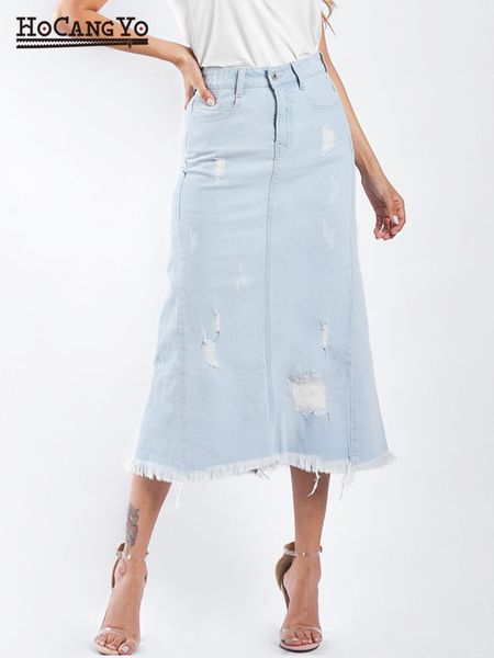 plus size women's summer skirts washed high waist denim skirts women casual mid-calf cotton loose bleached ripped jeans skirt, Black
plus size women's summer skirts washed high waist denim skirts women casual mid-calf cotton loose bleached ripped jeans skirt, Black