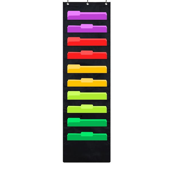 2021 premium hanging file folder organizer, 10 pockets, & 3 hangers cascading wall organizer,perfect for home organization, school pocket, White
2021 premium hanging file folder organizer, 10 pockets, & 3 hangers cascading wall organizer,perfect for home organization, school pocket, White