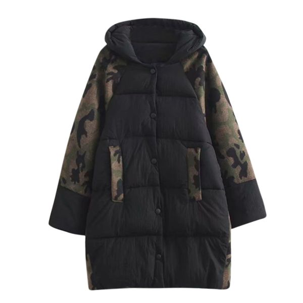 chaquetas mujer invierno 2018 women's large size stitching in the long loose coat womens harajuku bf camouflage jacket coats, Black
chaquetas mujer invierno 2018 women's large size stitching in the long loose coat womens harajuku bf camouflage jacket coats, Black