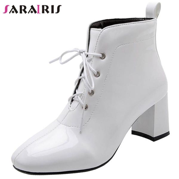 boots sarairis female cool square toe ankle mature high chunky heel women spring fashion patent pu shoes woman, Black
boots sarairis female cool square toe ankle mature high chunky heel women spring fashion patent pu shoes woman, Black