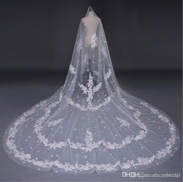 new long wedding veils 2.8*3.6m simple bridal veil chapel length bridal veil pink flower one layer cut edge, Black
new long wedding veils 2.8*3.6m simple bridal veil chapel length bridal veil pink flower one layer cut edge, Black