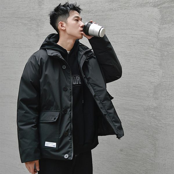 men's down & parkas 2021 winter korean version of the trend loose solid color stand collar hooded fake two thick casual cotton suit, Black
men's down & parkas 2021 winter korean version of the trend loose solid color stand collar hooded fake two thick casual cotton suit, Black