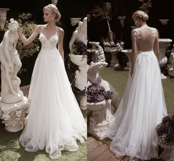 naama & anat 2019 new design a-line beach wedding dresses full lace spaghetti backless country wedding bridal gown 341, White
naama & anat 2019 new design a-line beach wedding dresses full lace spaghetti backless country wedding bridal gown 341, White