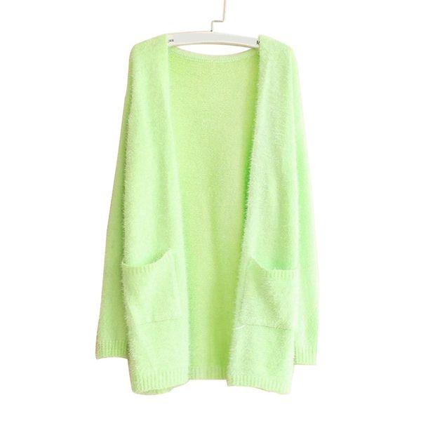 fashion autumn solid color women sweater cardigan female casual knitted mohair coat, White
fashion autumn solid color women sweater cardigan female casual knitted mohair coat, White