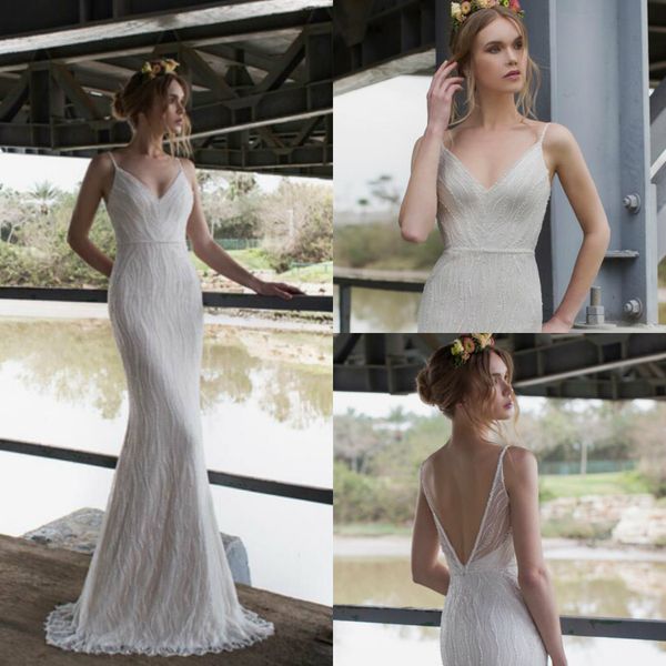 limor rosen lace mermaid wedding dresses backless spaghetti straps beads bridal gowns custom made plus size wedding dress, White
limor rosen lace mermaid wedding dresses backless spaghetti straps beads bridal gowns custom made plus size wedding dress, White