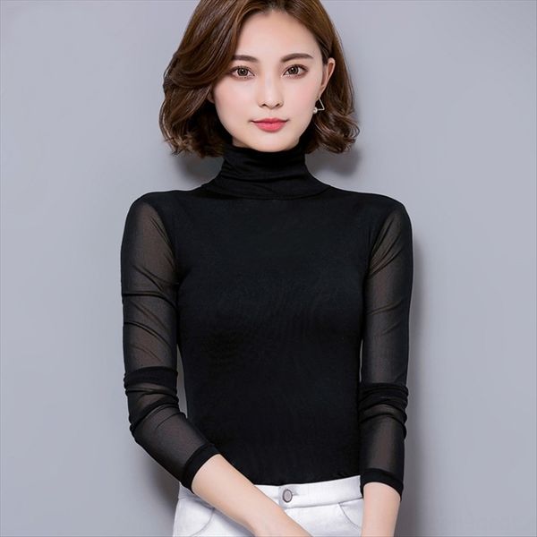 high collar sand gauze base women's thin mesh inner lace autumn all-match autumn clothes clothing t-shirt shirt western style 2020, White
high collar sand gauze base women's thin mesh inner lace autumn all-match autumn clothes clothing t-shirt shirt western style 2020, White