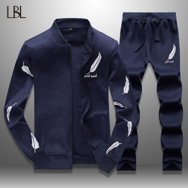 lbl tracksuit men two pieces set mens sweat suits stand collar feather printed new zipper hoodie men's sportswear brand clothing, Gray
lbl tracksuit men two pieces set mens sweat suits stand collar feather printed new zipper hoodie men's sportswear brand clothing, Gray