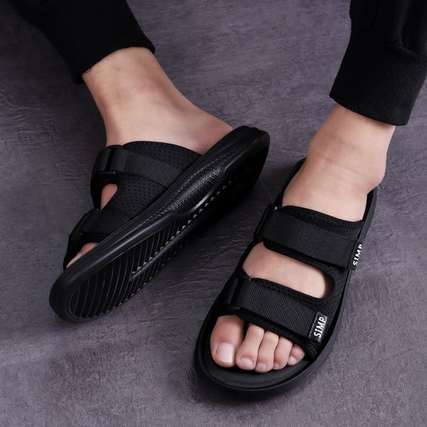 2020 summer shoes men sandals non-slip man beach sandals soft comfortable flat male summer holiday shoes ka2315, Black