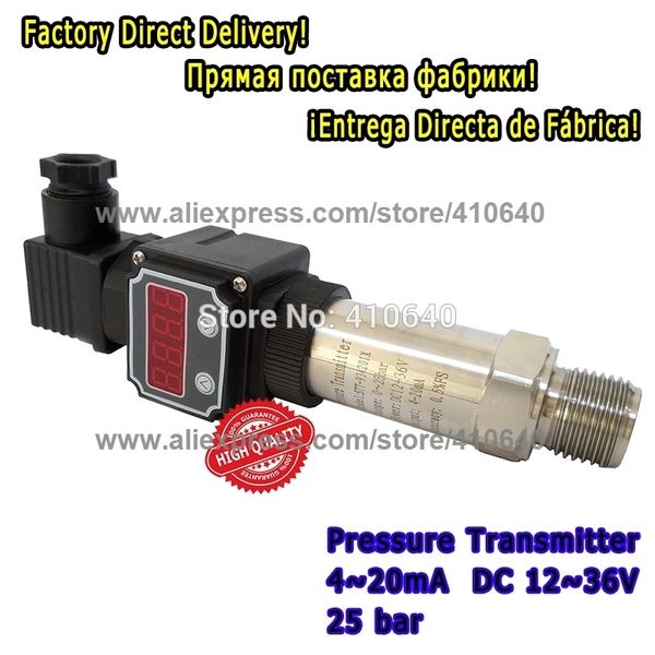 pressure transmitter 4 to 20ma with display 25 bar g1/2 port pressure sensor led display other pressure range available
pressure transmitter 4 to 20ma with display 25 bar g1/2 port pressure sensor led display other pressure range available