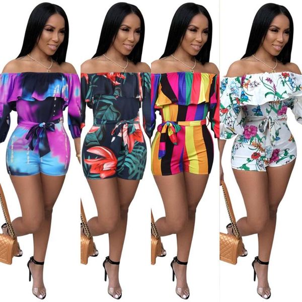 summer print jumpsuit a word shoulder cascade sleeve belt jumpsuit shorts fashionable street hipster night club, Black;white
summer print jumpsuit a word shoulder cascade sleeve belt jumpsuit shorts fashionable street hipster night club, Black;white