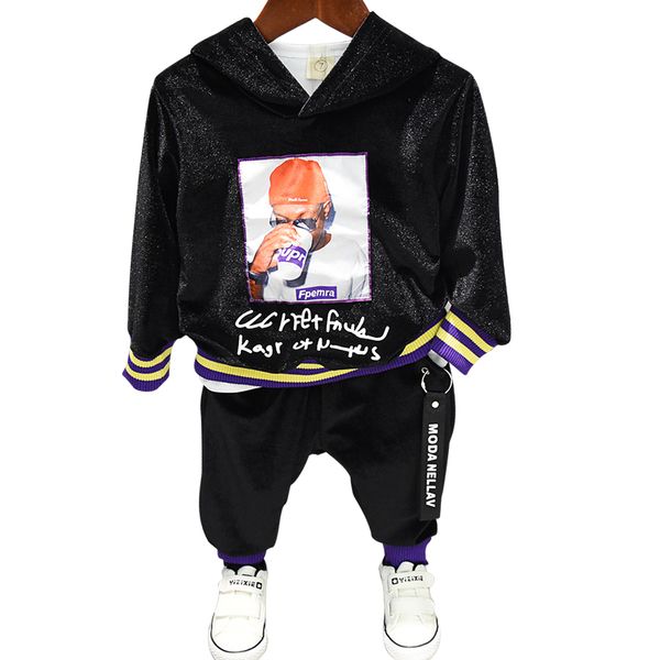 spring autumn boys 2 pcs set thick baby hooded sweatshirt + pants kids suit children set glitter striped letter tape 2 to 7 yrs, White
spring autumn boys 2 pcs set thick baby hooded sweatshirt + pants kids suit children set glitter striped letter tape 2 to 7 yrs, White