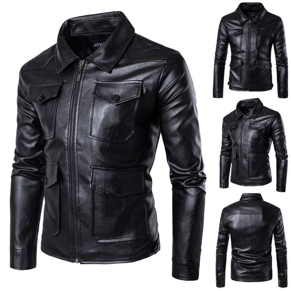 men leather jacket autumn&winter biker motorcycle zipper pockets outwear coat clothing us size up to 3xl hip hop slim fit pilot, Black;brown
men leather jacket autumn&winter biker motorcycle zipper pockets outwear coat clothing us size up to 3xl hip hop slim fit pilot, Black;brown