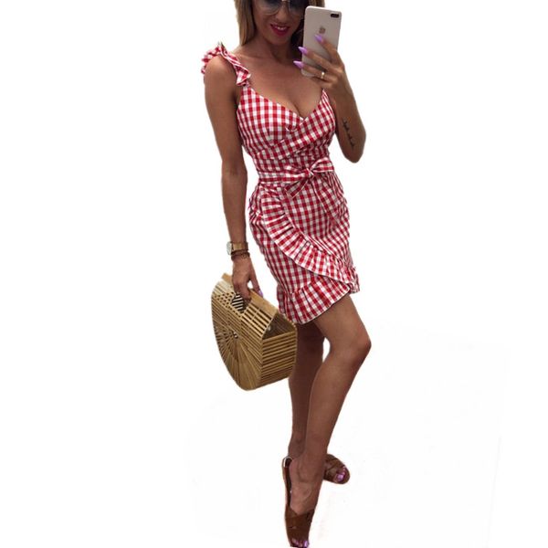 fashion women plaid ruffles slim strap dress new v-neck sleeveless backless belt dresses sashes party dress vestidos, Black;gray
fashion women plaid ruffles slim strap dress new v-neck sleeveless backless belt dresses sashes party dress vestidos, Black;gray