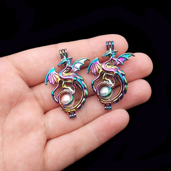 5pcs/lot new rainbow color flying dragon pearl cage pendant for perfume essential oil aroma diffuser lockets necklace making, Silver 
5pcs/lot new rainbow color flying dragon pearl cage pendant for perfume essential oil aroma diffuser lockets necklace making, Silver