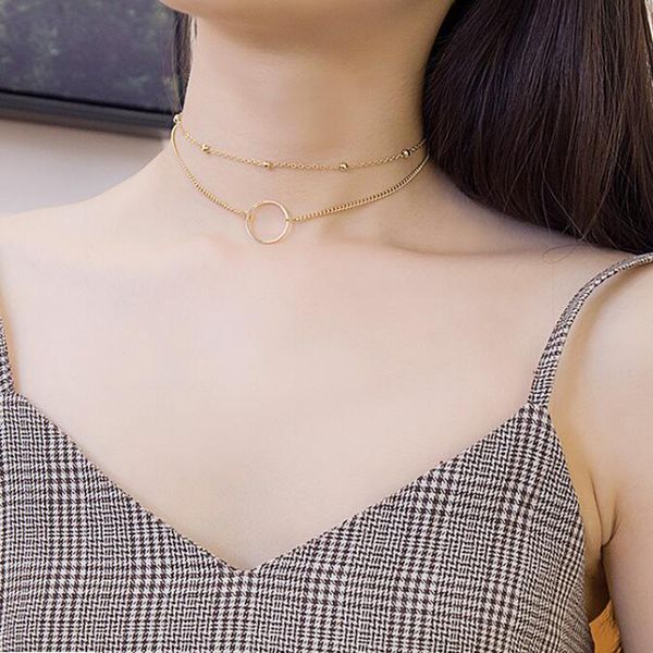 two layers round necklaces gold/ silver color necklace chocker neck women girls friends birthday party gifts accessories, Golden;silver
two layers round necklaces gold/ silver color necklace chocker neck women girls friends birthday party gifts accessories, Golden;silver
