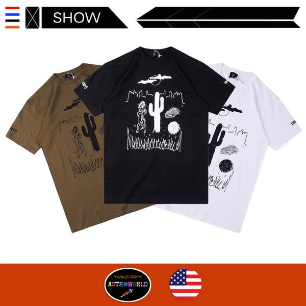 men designer travis scott hand-painted cactus short-sleeved extremely rare rodeo tour fashion t shirt women cotton short sleeve tee casual, White;black
men designer travis scott hand-painted cactus short-sleeved extremely rare rodeo tour fashion t shirt women cotton short sleeve tee casual, White;black