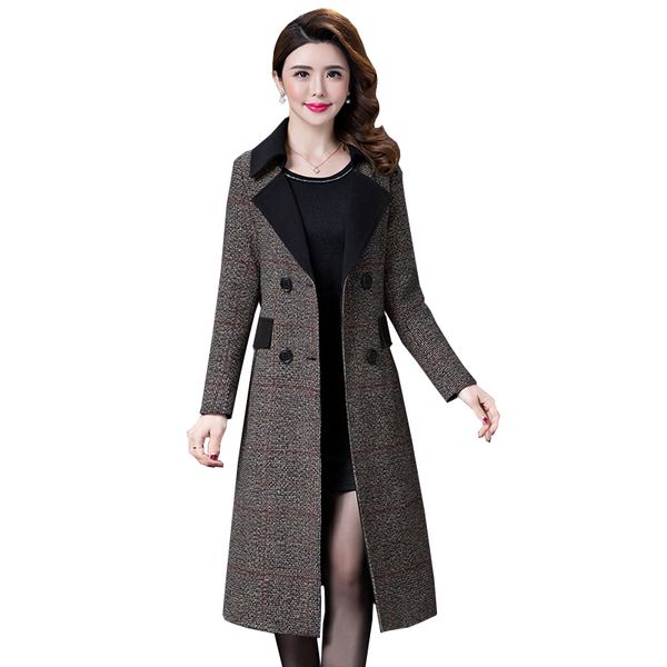 classic coat popular lattice wool coat autumn winter middle age clothing women's double-breasted woolen long coats 4xl 5xl, Black
classic coat popular lattice wool coat autumn winter middle age clothing women's double-breasted woolen long coats 4xl 5xl, Black