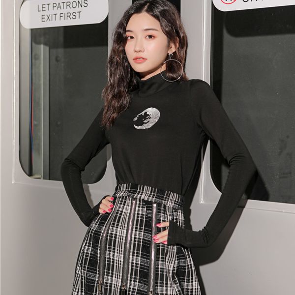 black pullovers women 2020 new spring street fashion women clothes turtleneck full sleeves elastic under t-shirt, White
black pullovers women 2020 new spring street fashion women clothes turtleneck full sleeves elastic under t-shirt, White