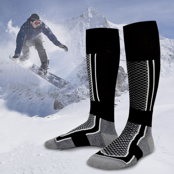 mens women quality hike walking long crew boots socks wear-resistant warm skiing hold the hiking socks compression band, Black 
mens women quality hike walking long crew boots socks wear-resistant warm skiing hold the hiking socks compression band, Black