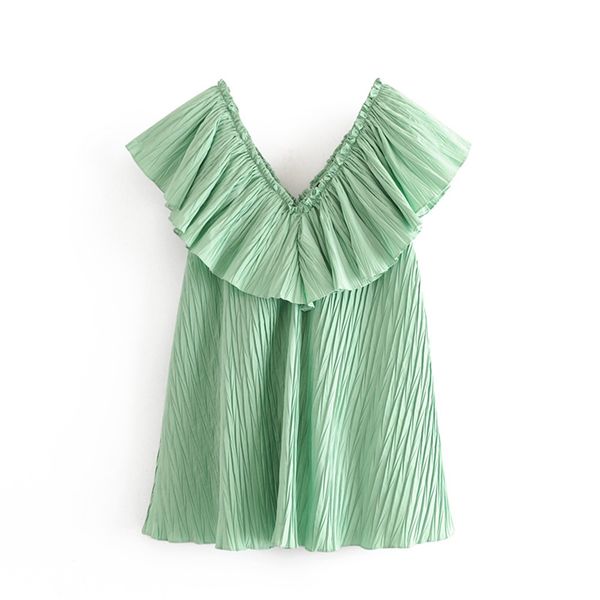 2020 primavera y novedad de verano vestido corto sin mangas con cuello en v laminado con volantes pequeño plisado mini vestido suelto, Black;gray
2020 primavera y novedad de verano vestido corto sin mangas con cuello en v laminado con volantes pequeño plisado mini vestido suelto, Black;gray