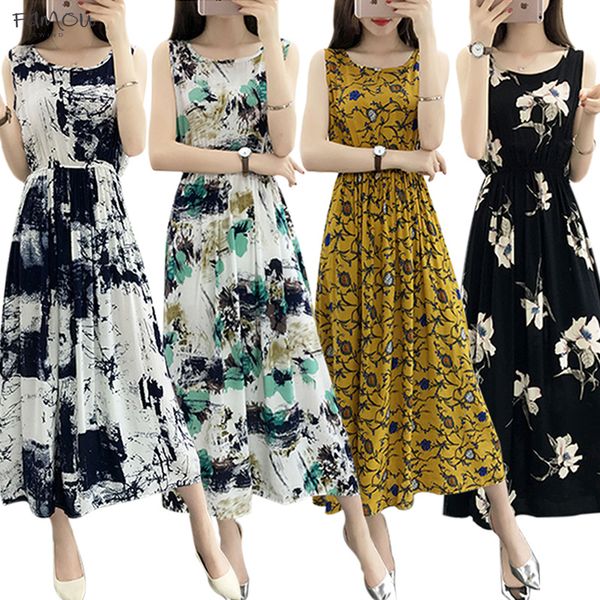 

Summer Women Dress Maxi Ladies Floral Beach Boho Cotton Dresses Flower Long Female Elegant Sundress Designer Clothes