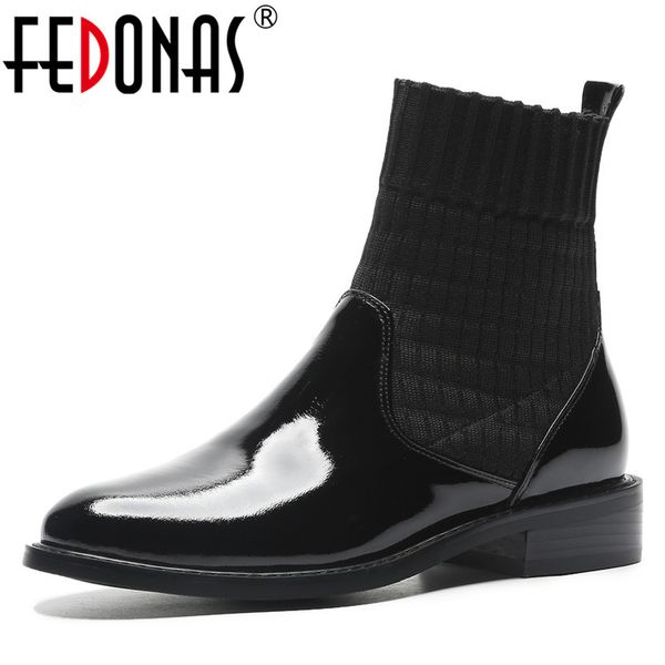 fedonas women ankle boots 2019 autumn winter genuine leather boots new fashion round toe basic vintage party shoes woman, Black
fedonas women ankle boots 2019 autumn winter genuine leather boots new fashion round toe basic vintage party shoes woman, Black