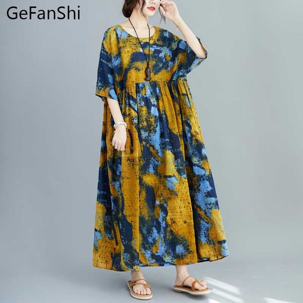 2020 new summer plus size women's dress vintage print cotton linen short sleeve casual loose ladies fashion robe long dresses, Black;gray 
2020 new summer plus size women's dress vintage print cotton linen short sleeve casual loose ladies fashion robe long dresses, Black;gray